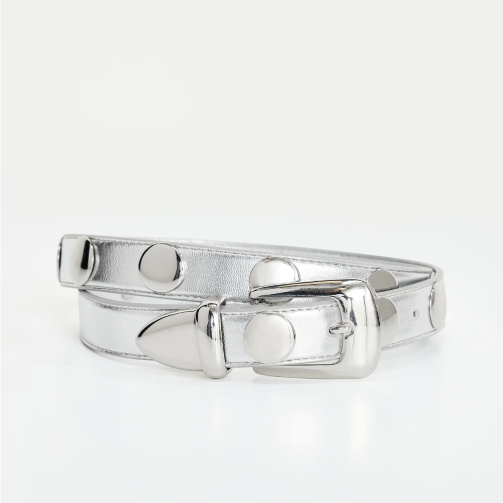 Good American Classic Studded Silver Women's Belt